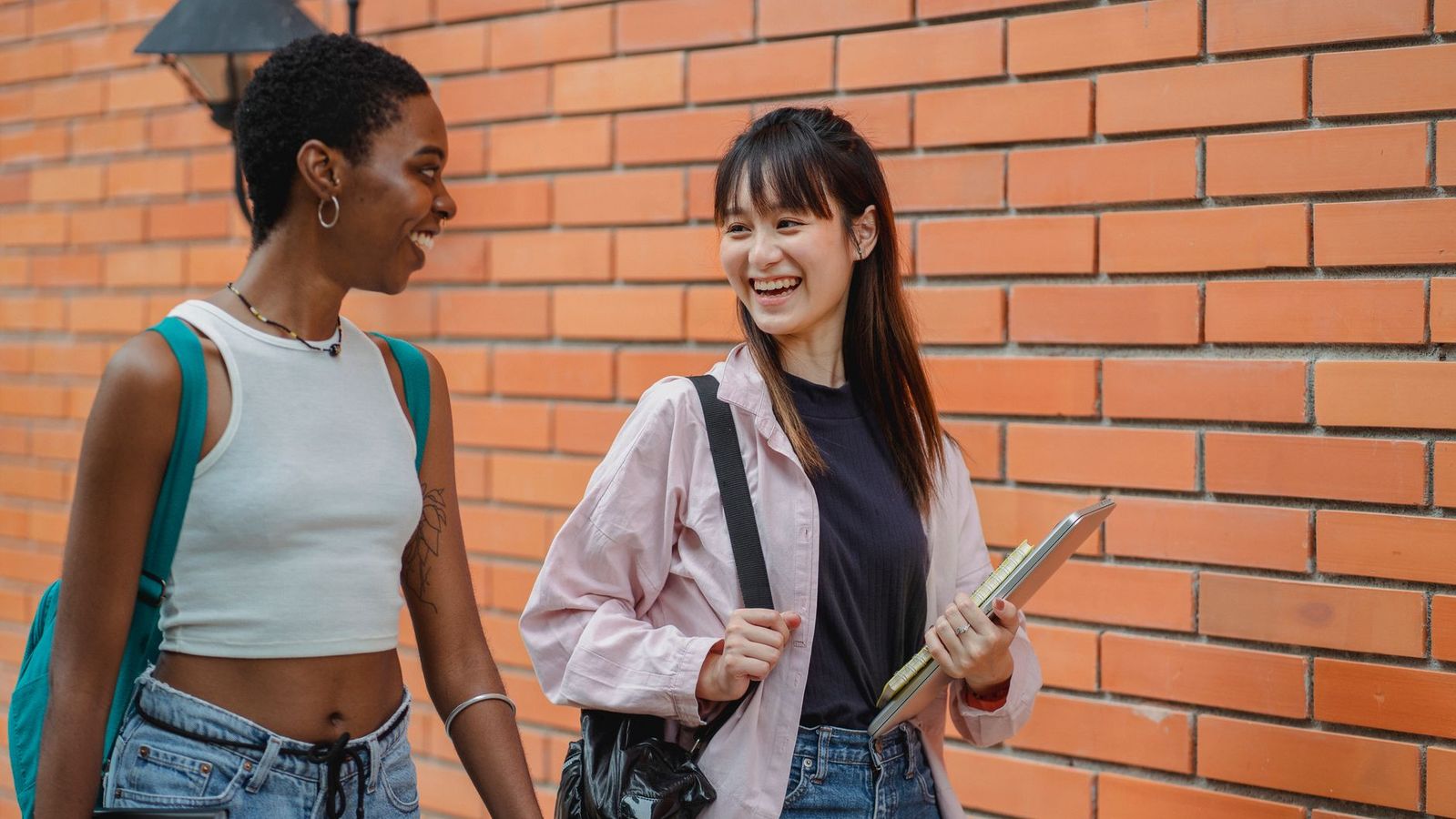 College students walking near campus apartments in Westwood Los Angeles