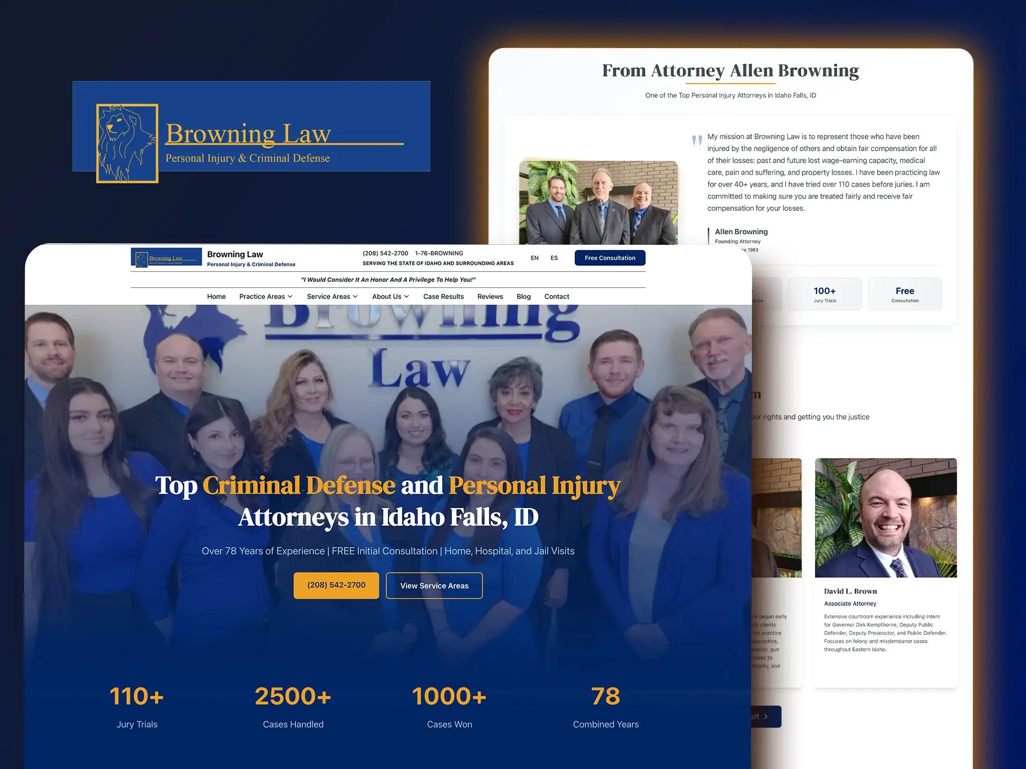 Browning Law website design Idaho Falls