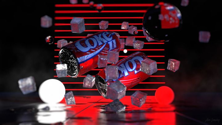 3D product rendering – Coke can