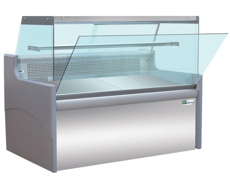 AFI - Vitrine de présentation réfrigérée VSA2400D - froid ventilé - Vitre droite rabattable
