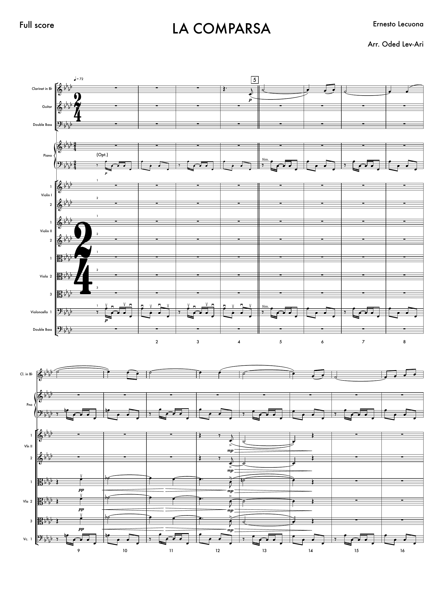 La Comparsa — Sheet Music Cover