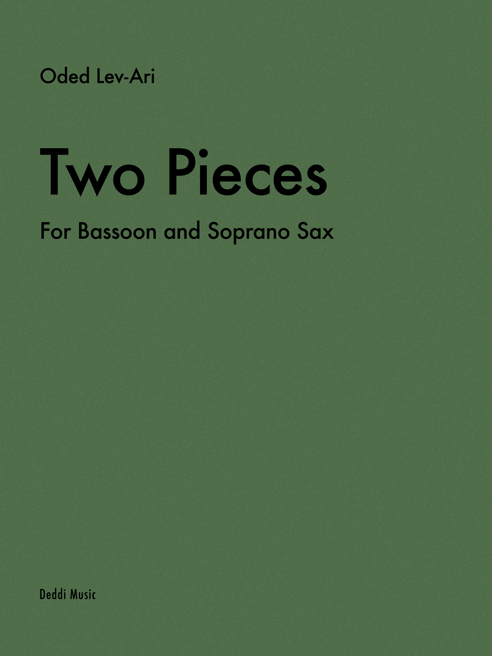 Two Pieces for Bassoon and Soprano Sax — Sheet Music Cover