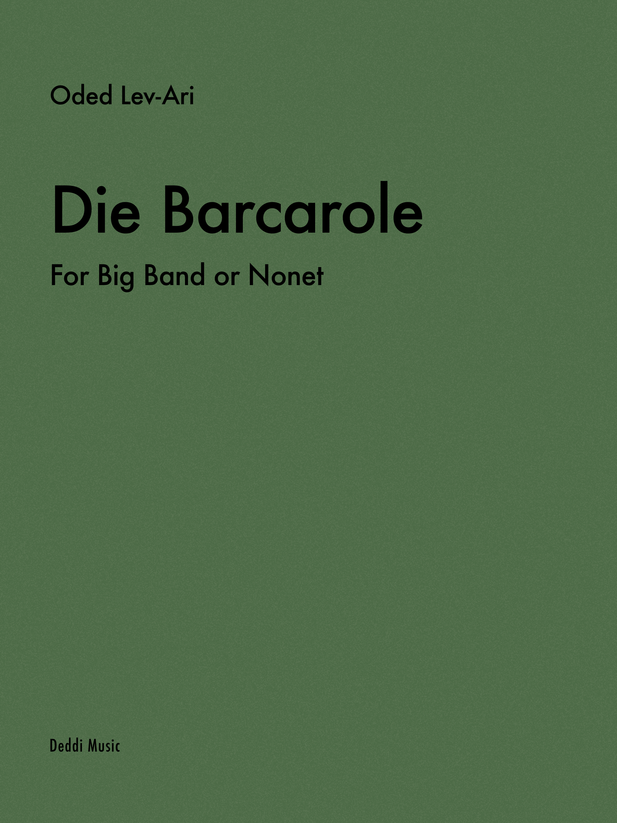 Die Barcarole — Sheet Music Cover