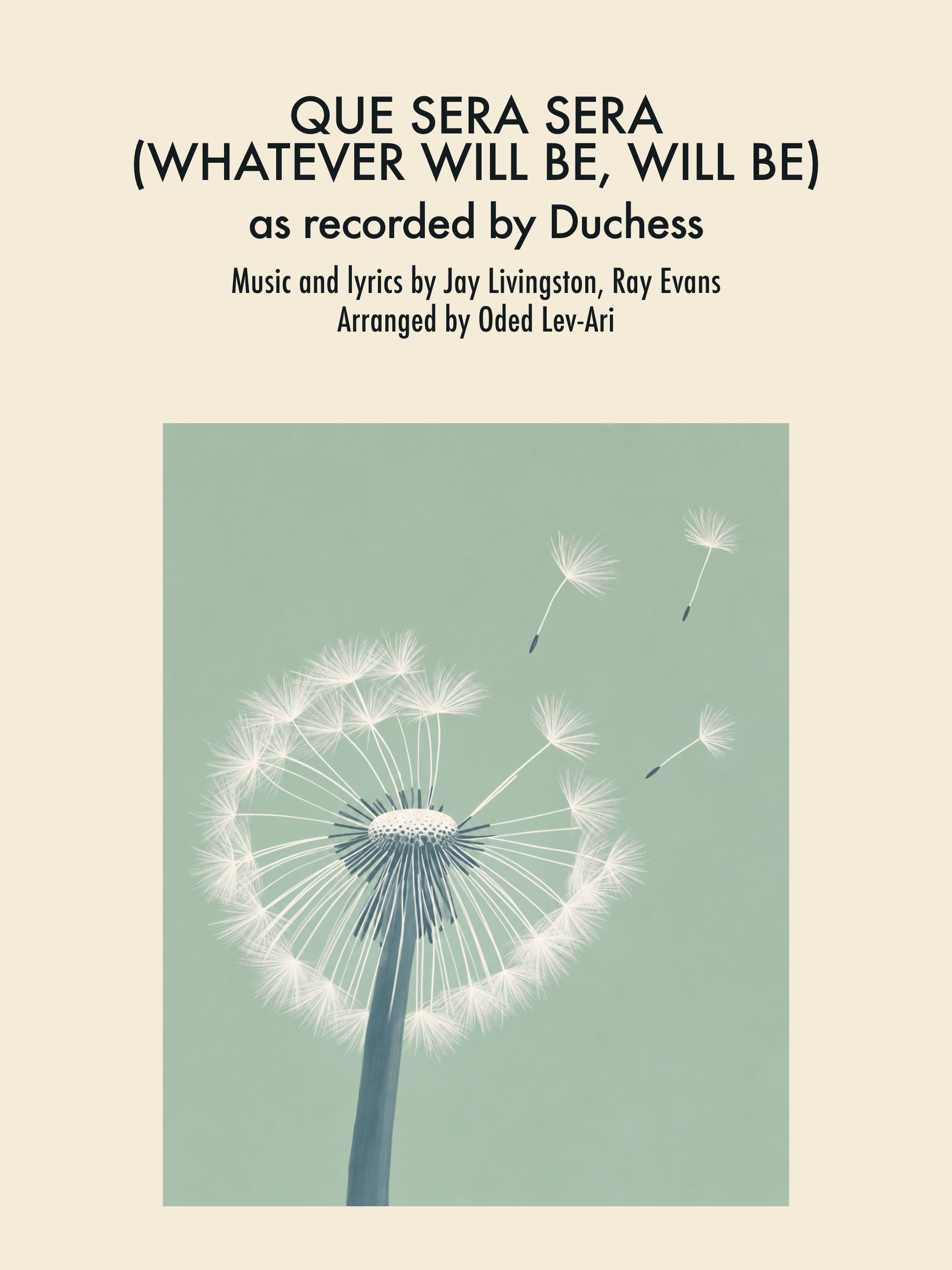 Que Sera Sera (Whatever Will Be) — Sheet Music Cover