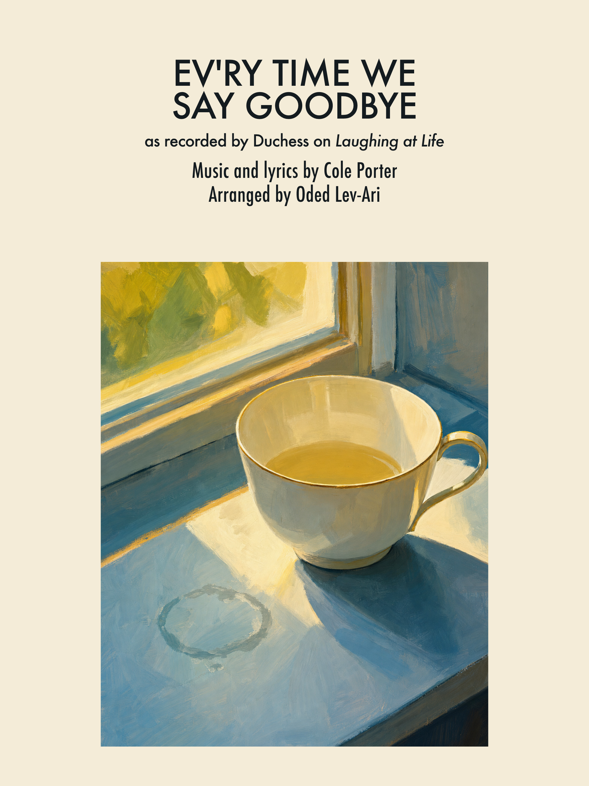 Ev'ry Time We Say Goodbye — Sheet Music Cover