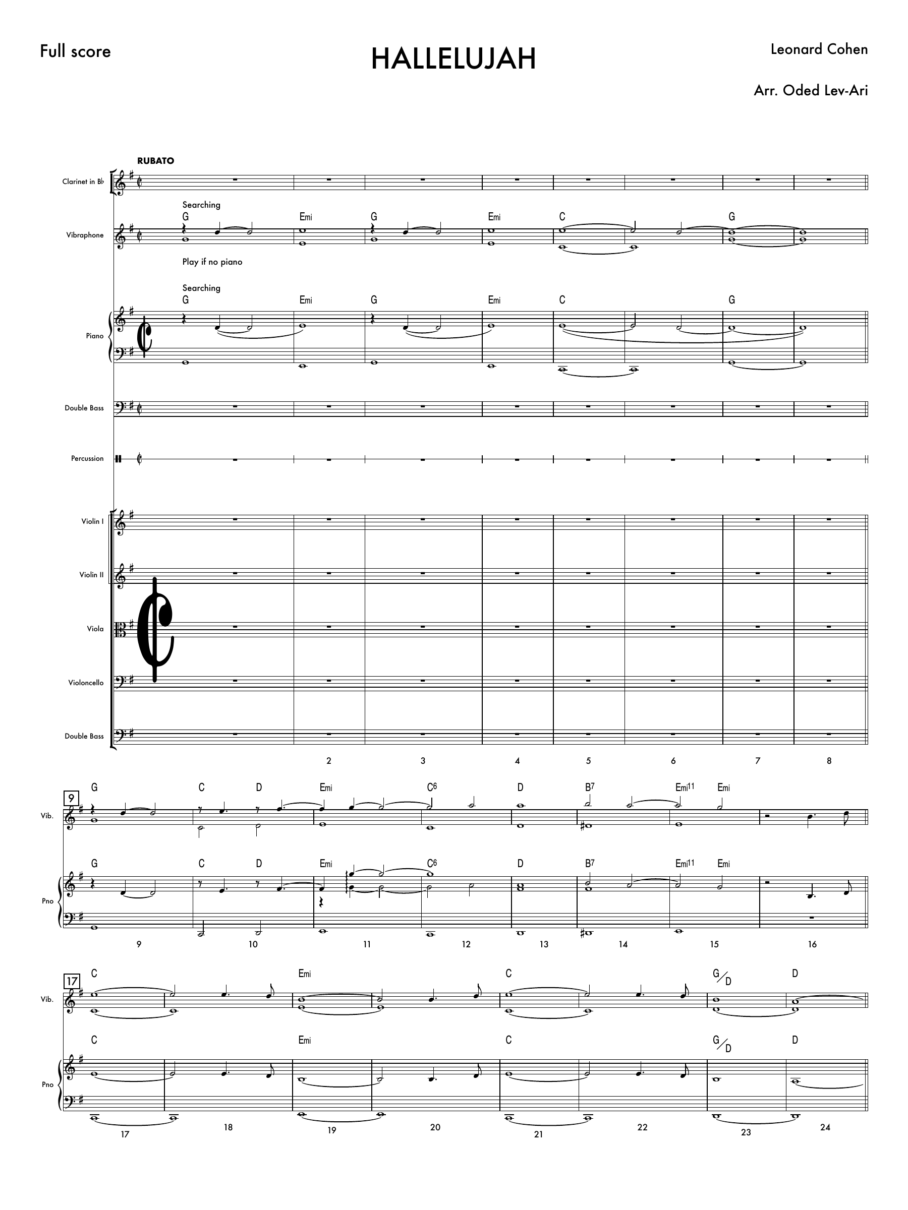 Hallelujah — Sheet Music Cover