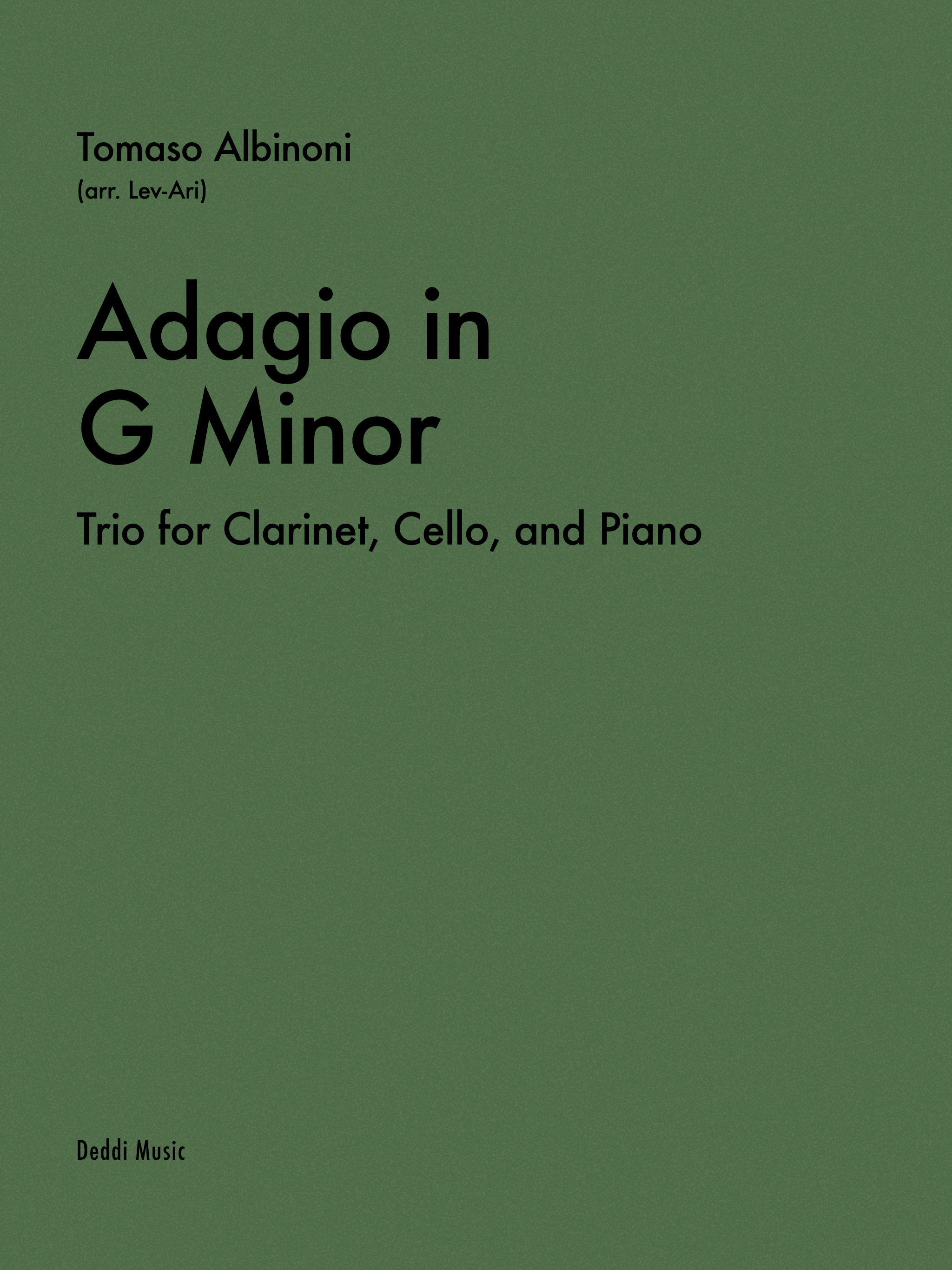 Adagio in G Minor — Sheet Music Cover