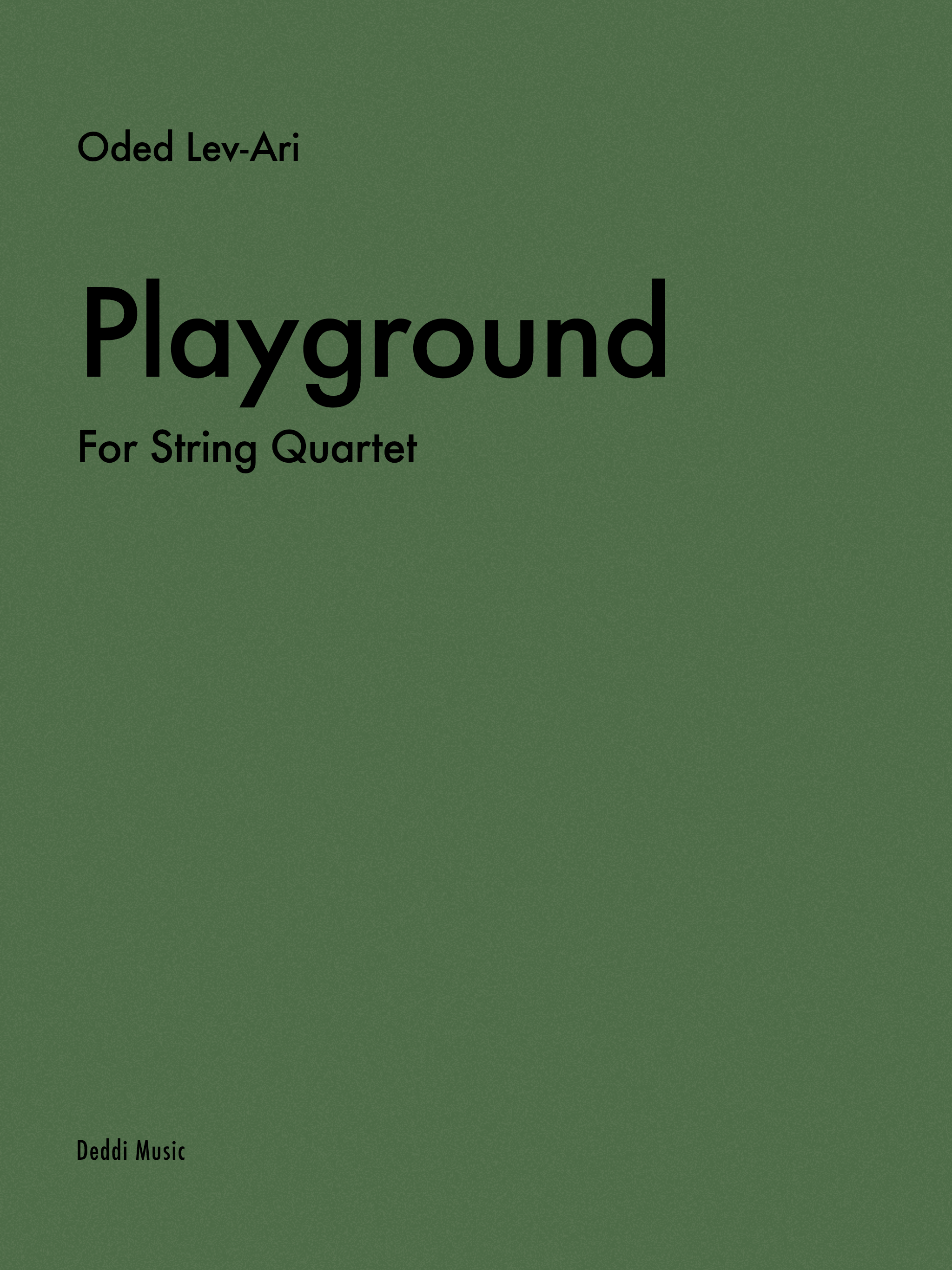 PLAYGROUND FOR STRING QUARTET — Sheet Music Cover