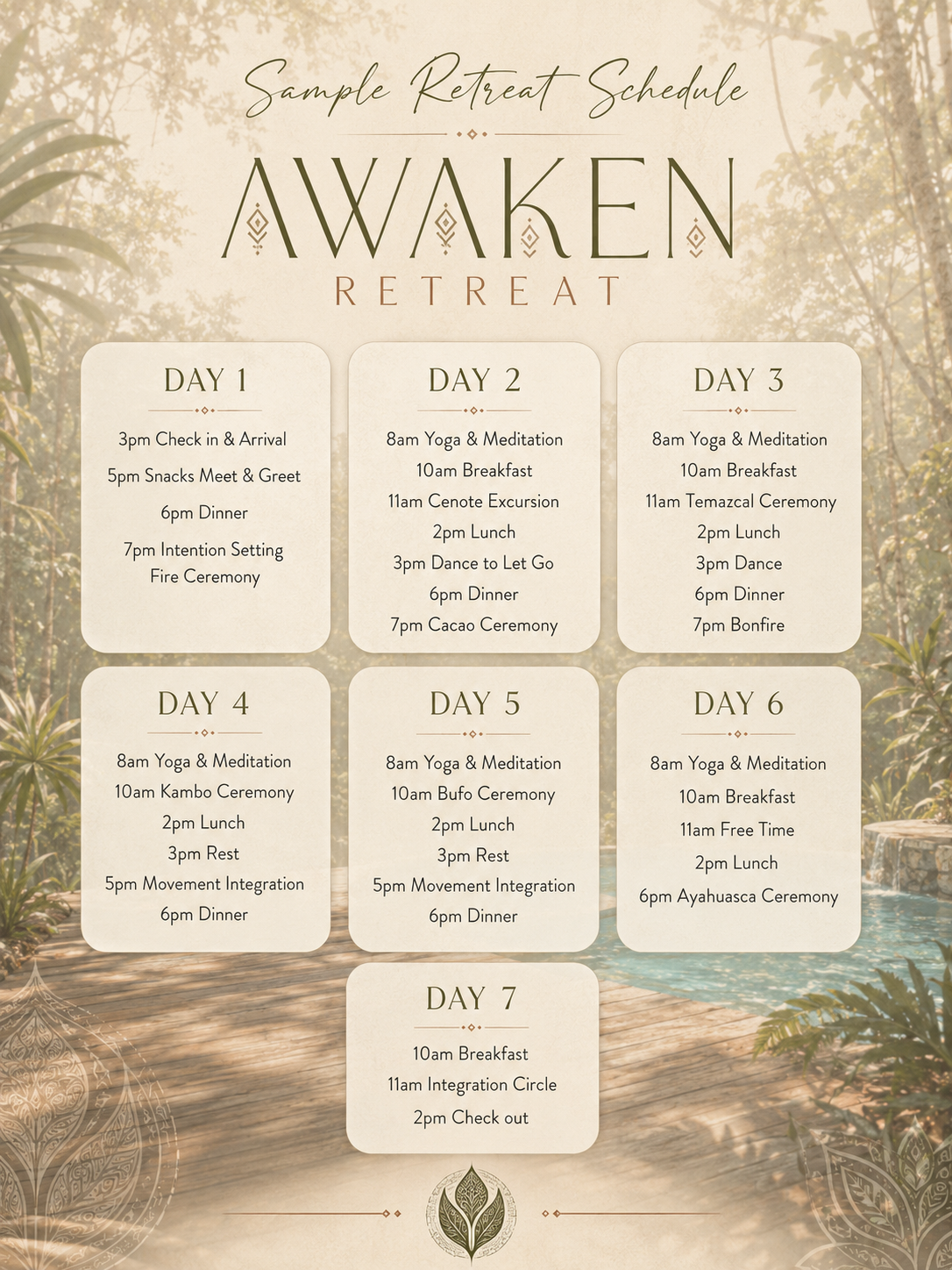 Sample retreat schedule