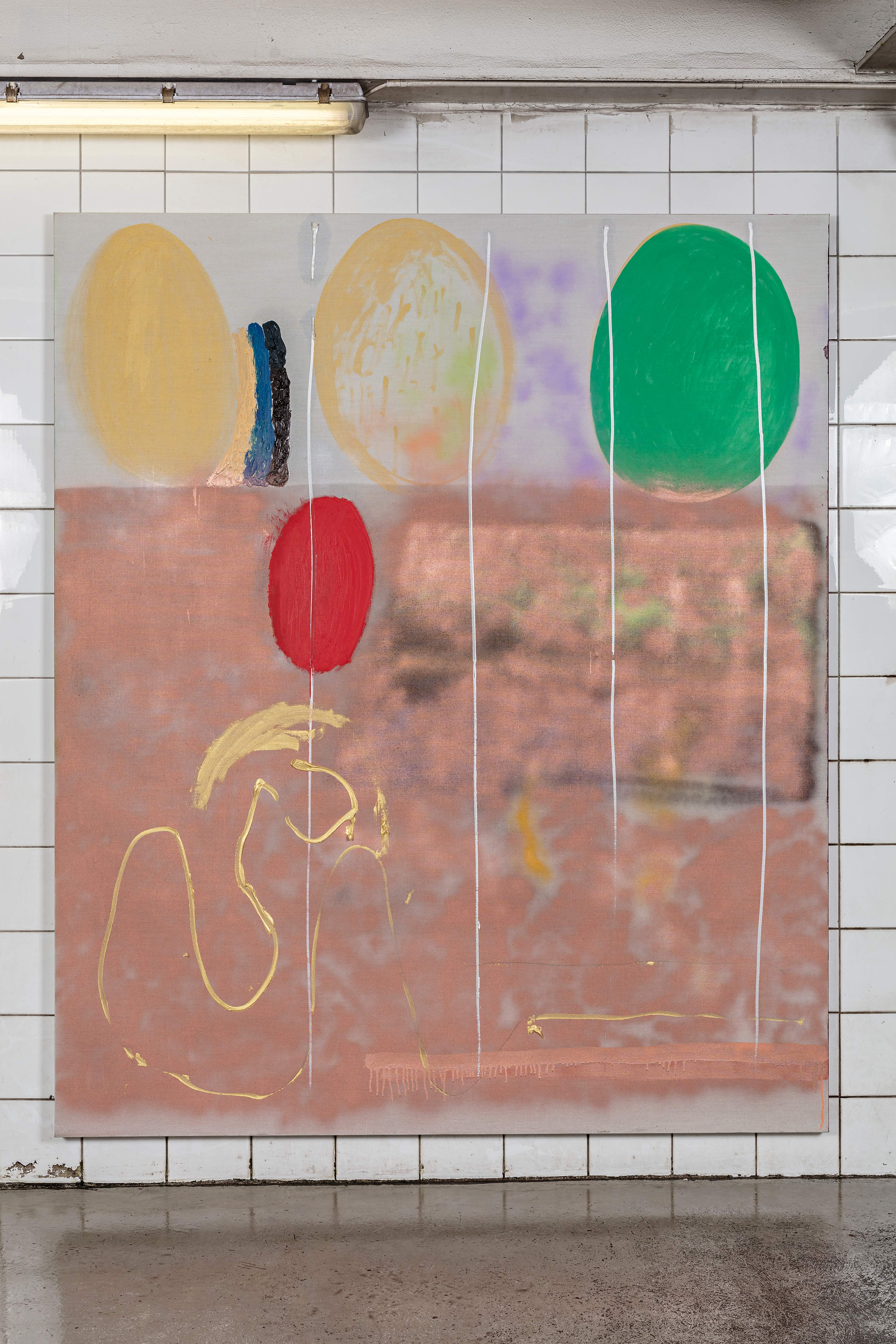 Sebastian Helling, IRTFS, spray and oil paint on linen, 220x185 cm
