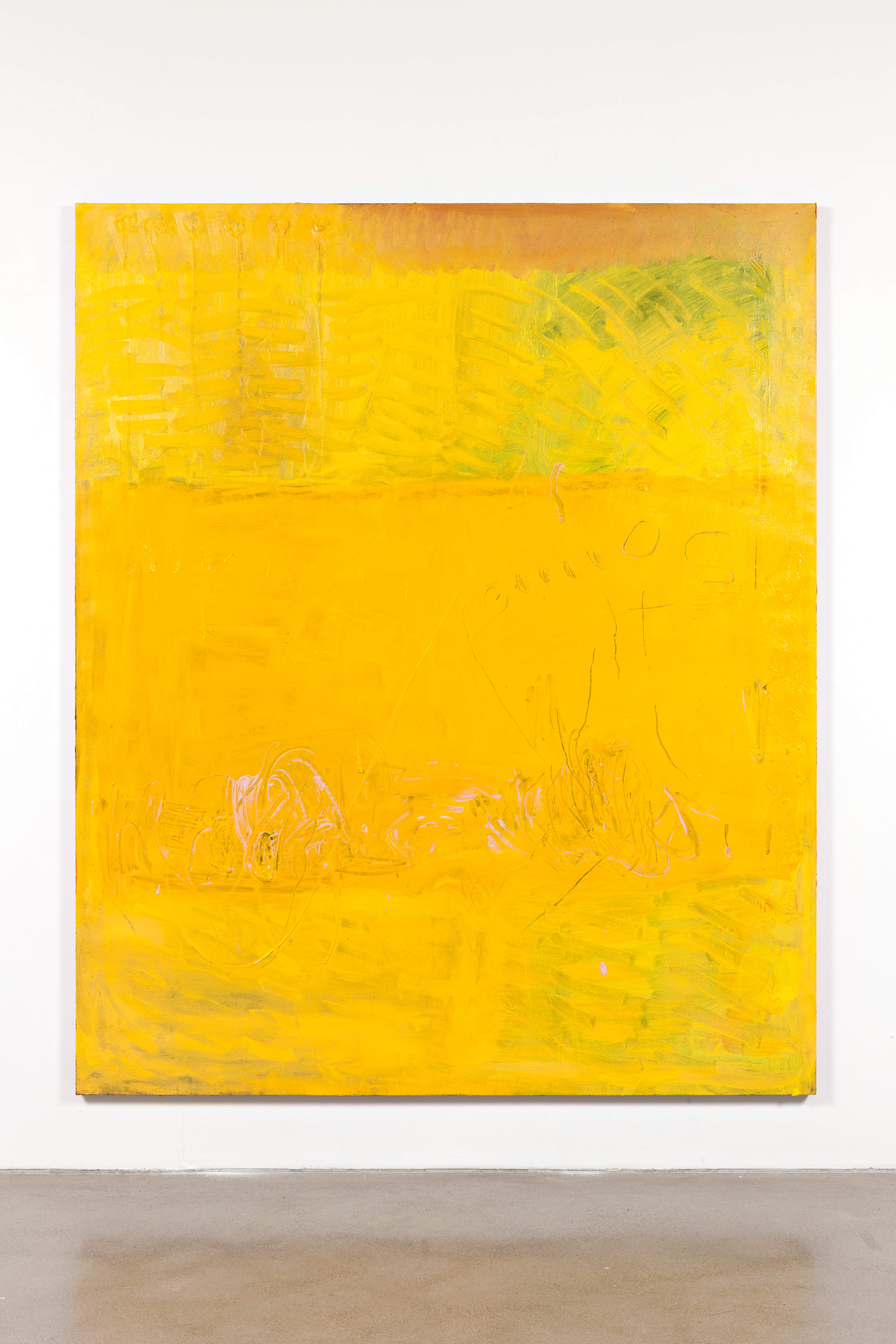 Sebastian Helling, Yellow Pink, 2013, oil paint on linen, 220x183 cm