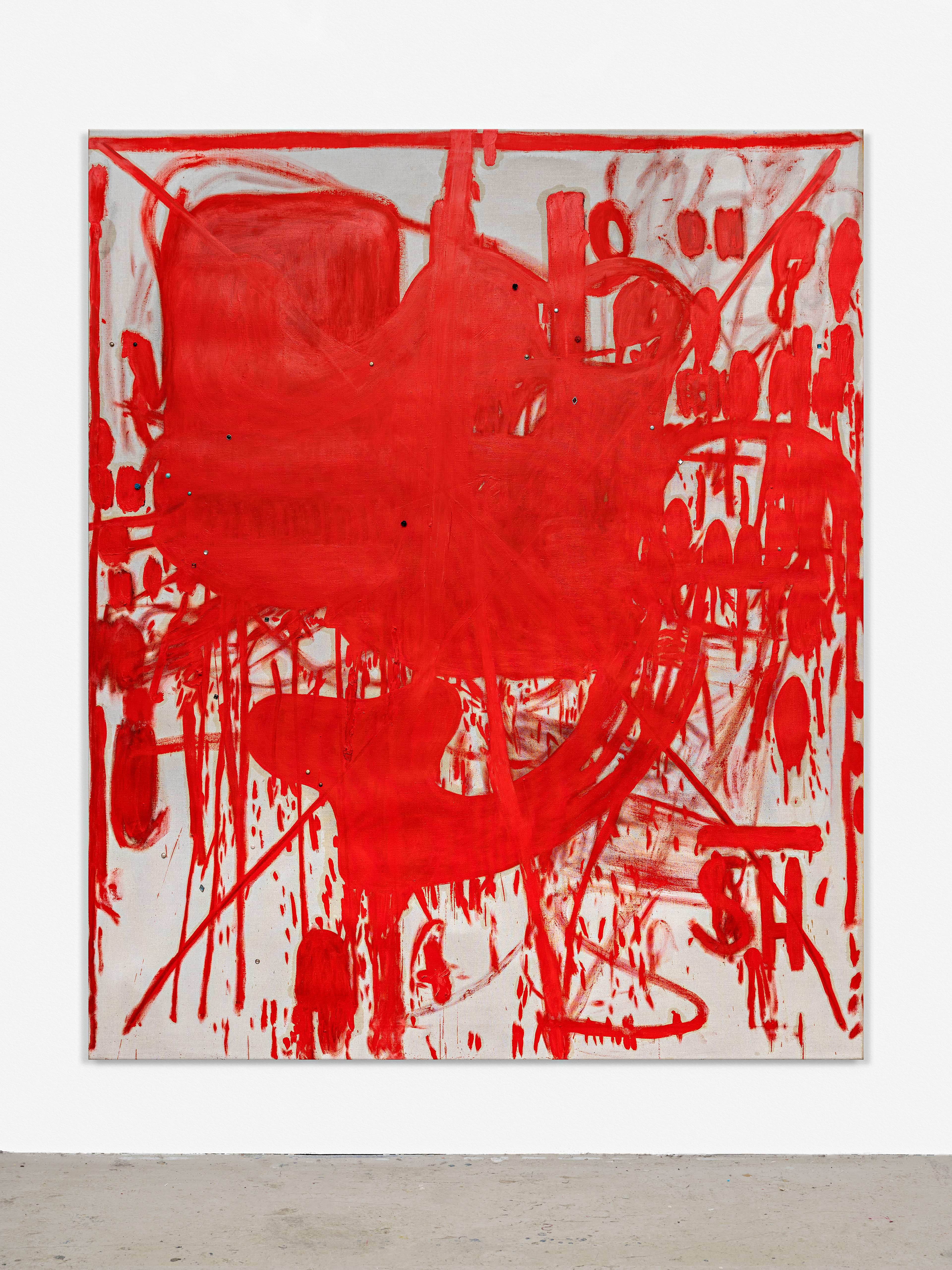 Sebastian Helling, Fire, 2014, oil paint on linen, 2020x183 cm