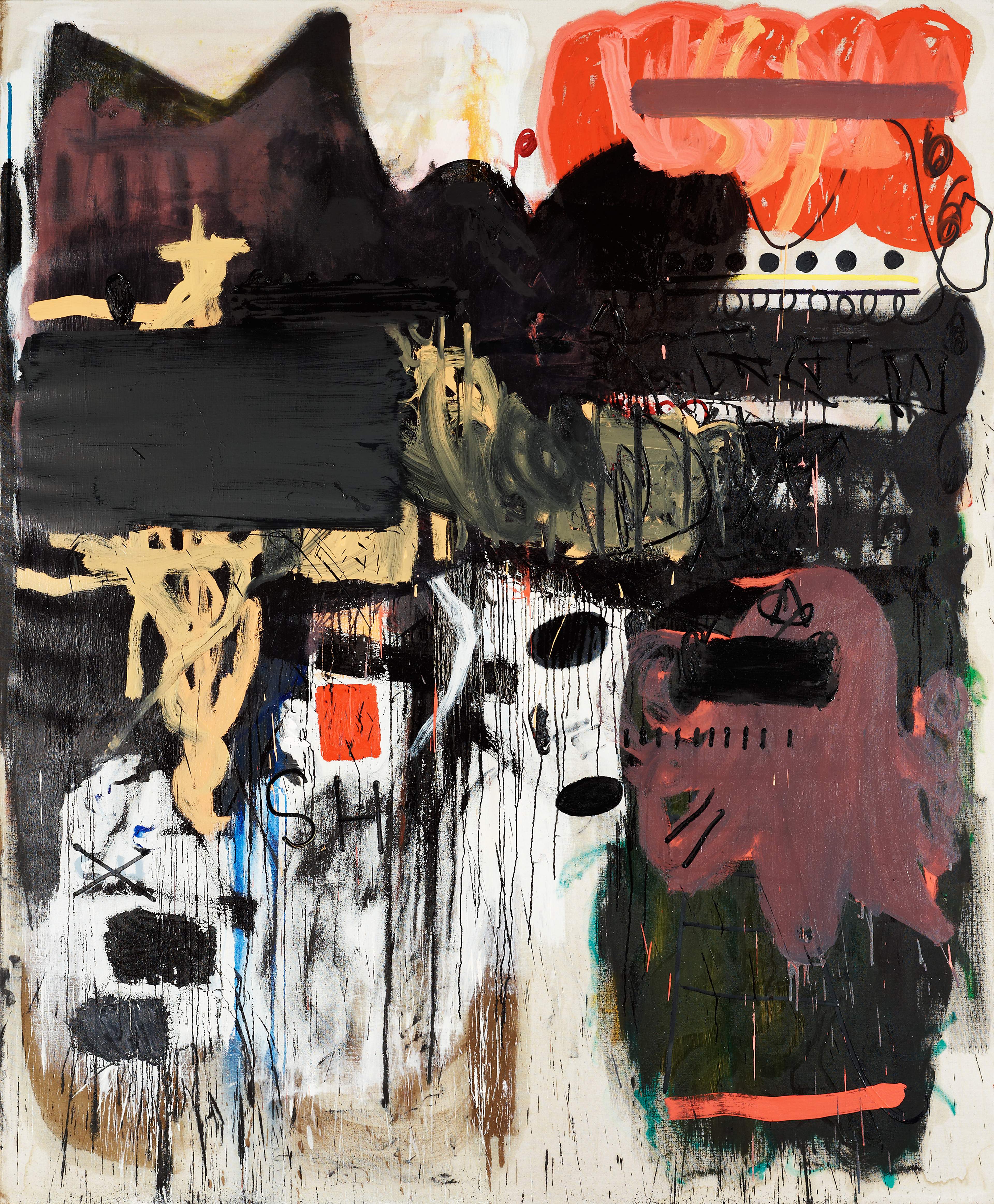 Sebastian Helling, Untitled (Machine Gun 5), 2012, oil paint on linen, 220x183 cm