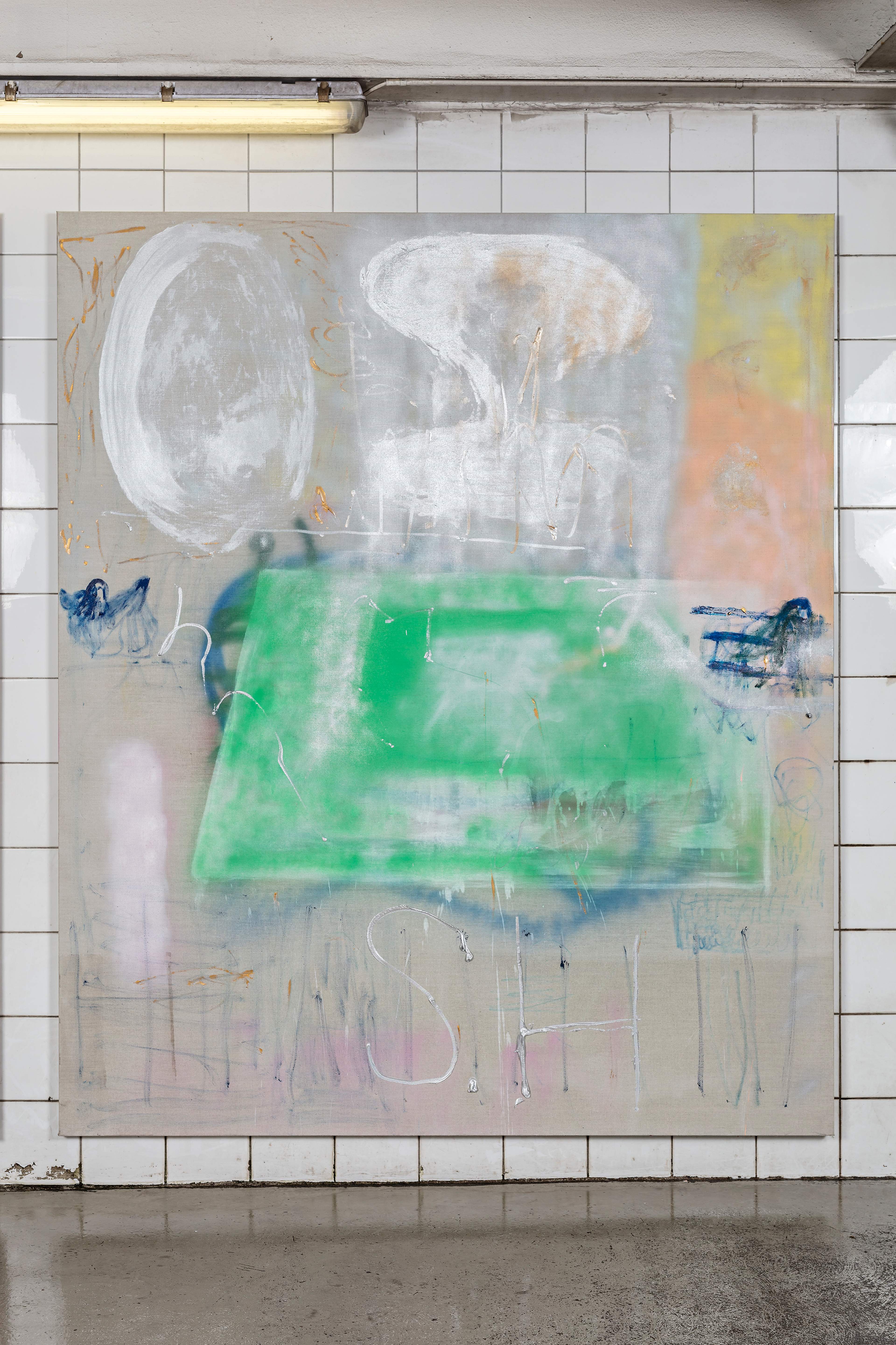 Sebastian Helling, IRTFS, spray and oil paint on linen, 220x185 cm