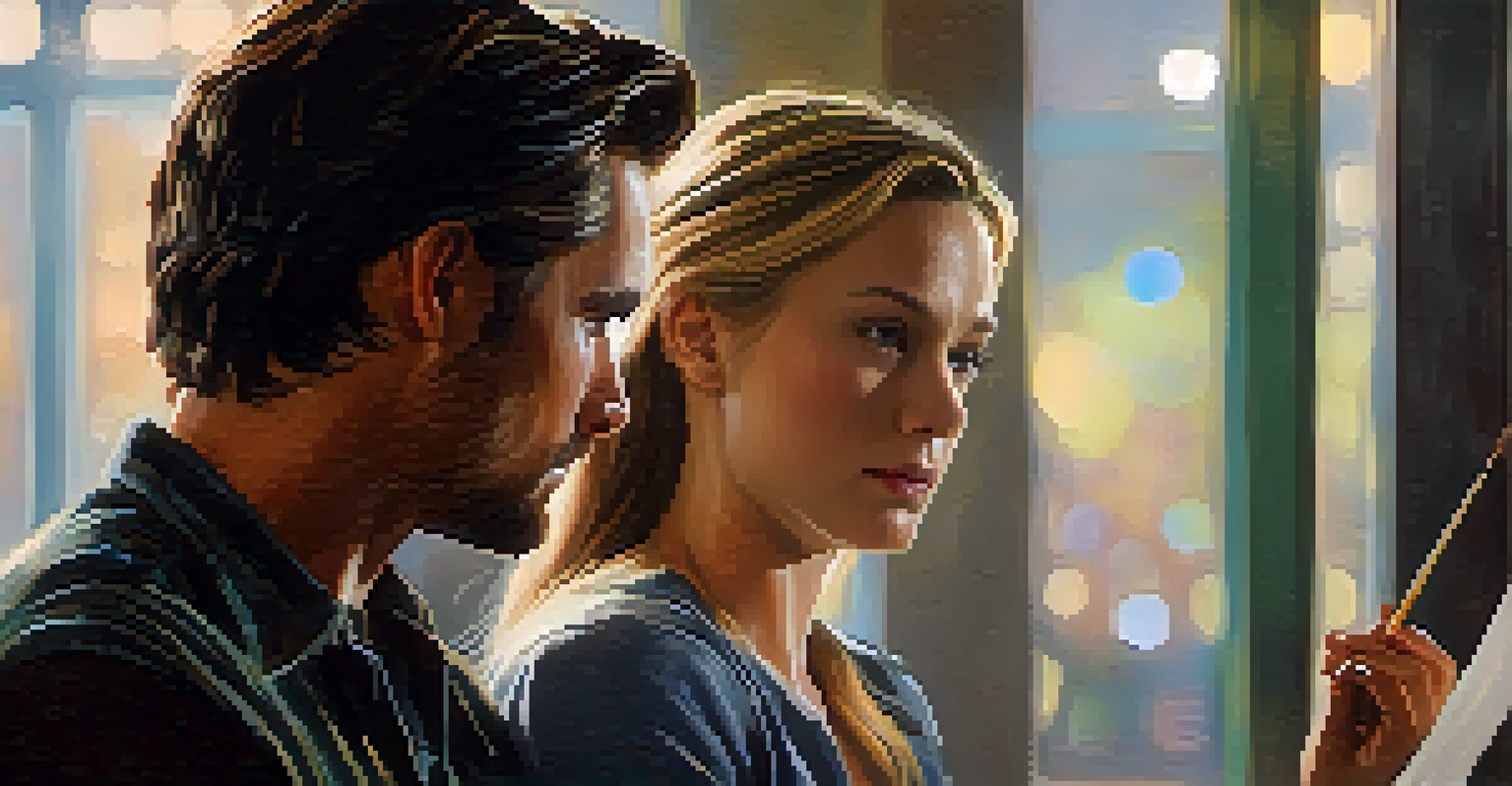 A close-up of two actors in a chemistry read, showcasing their intense connection and emotional expressions.