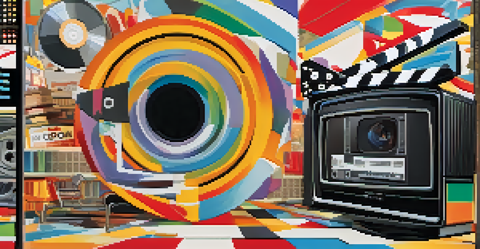 An artistic split-screen illustration showing the evolution of film and television censorship.