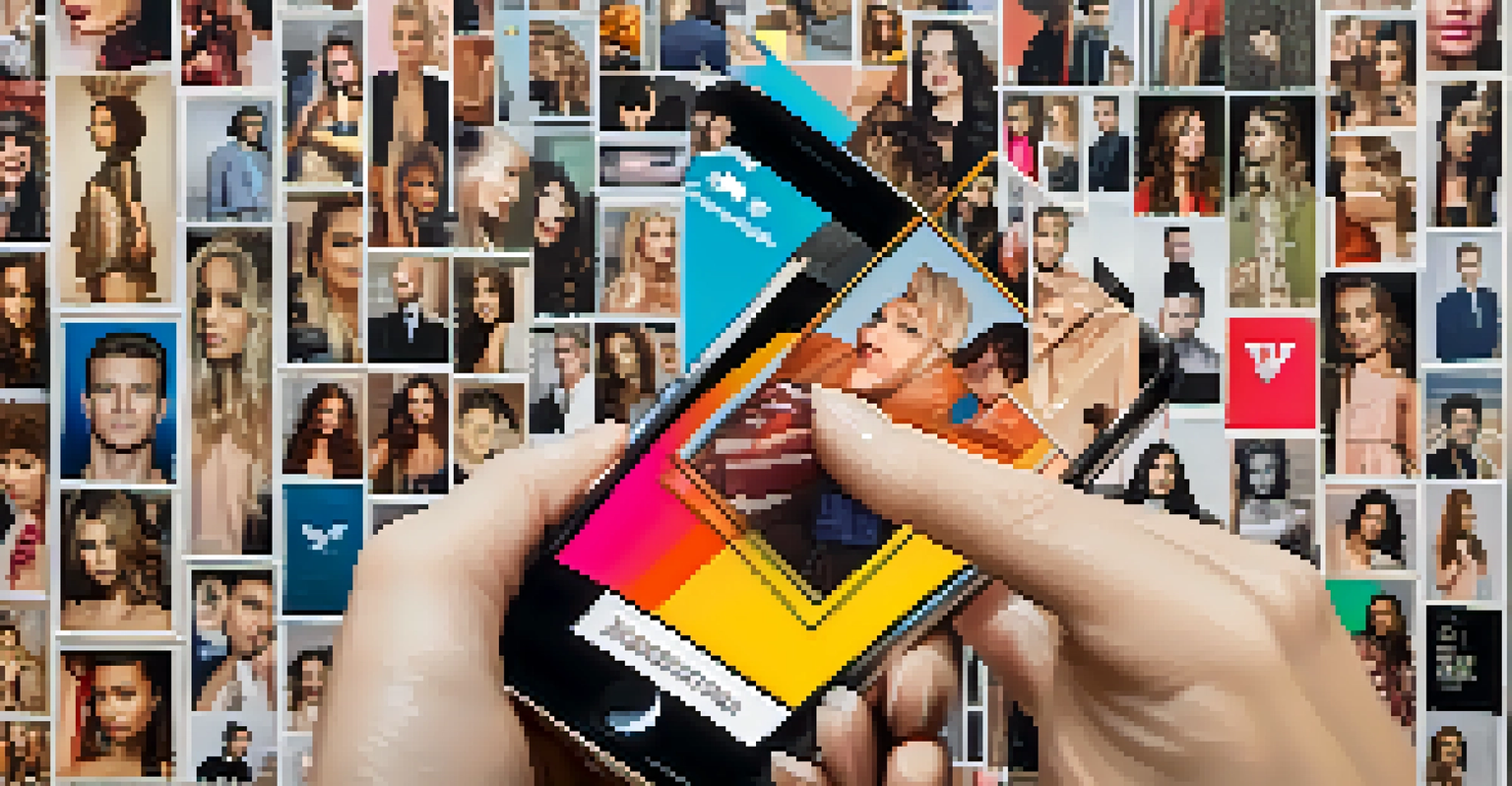 A close-up of a smartphone showing a social media feed filled with celebrity posts, highlighting a connection between fans and their idols.