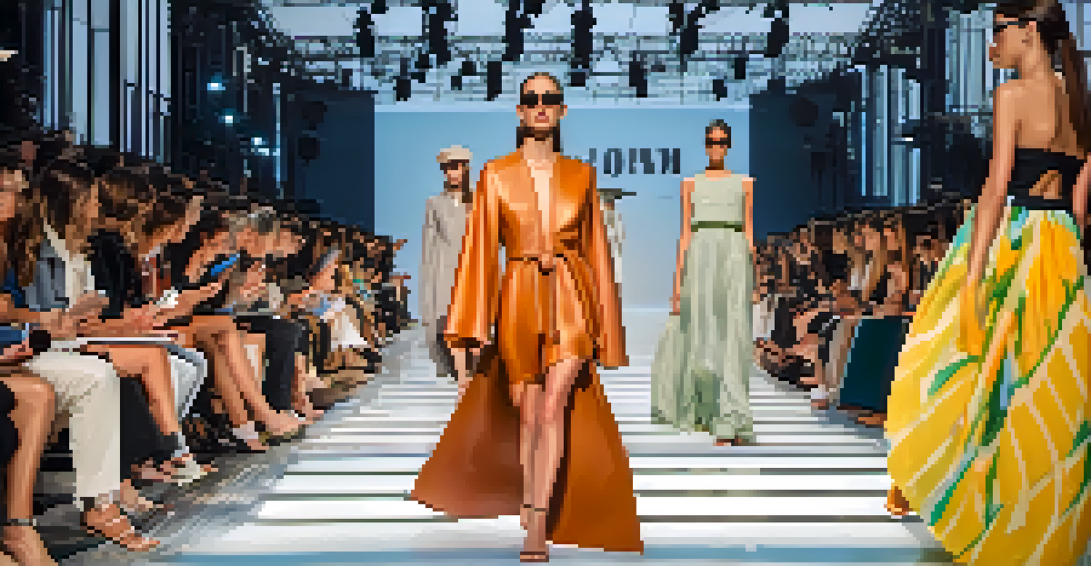 Models presenting sustainable fashion on a runway, showcasing unique designs made from eco-friendly materials.