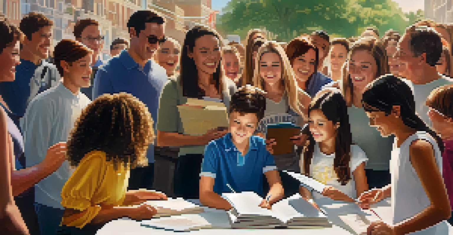 A celebrity warmly interacting with fans at a book signing event, with excited fans in the background.