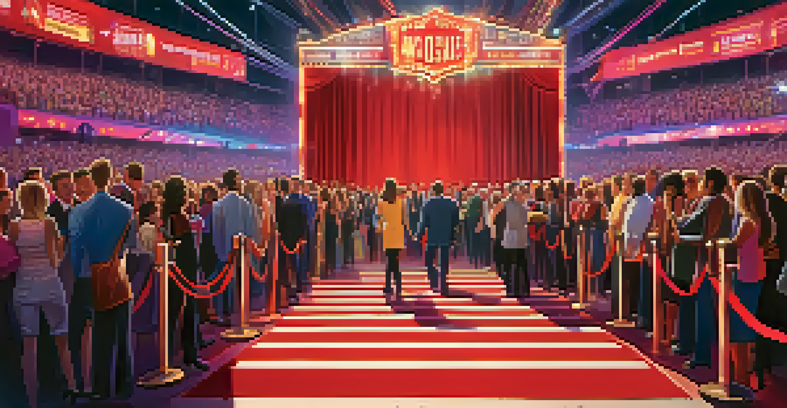 A lively red carpet event for a modern sports film premiere, with fans, celebrities, and bright camera flashes.