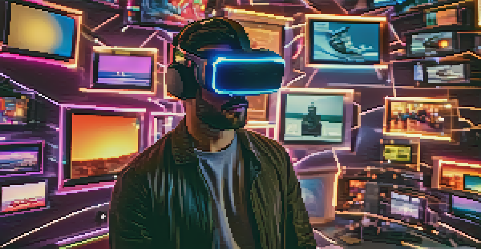 A modern filmmaker using virtual reality technology in a creative studio.