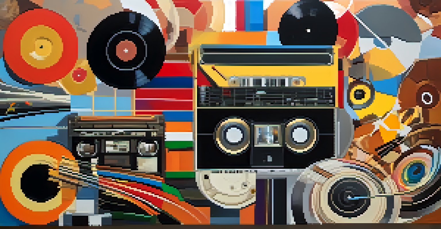 A creative visual representation of iconic film scores, incorporating musical notes, film reels, and famous movie scenes.