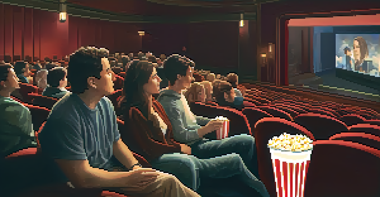 An audience in a cozy cinema watching a film with a disabled protagonist, showing expressions of empathy and engagement.