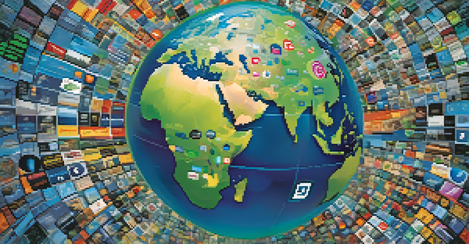 A globe surrounded by streaming service logos, representing the global reach of streaming platforms.