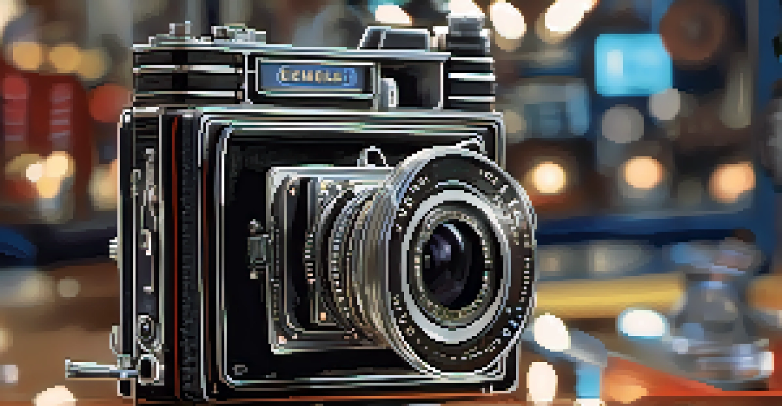 A close-up of a high-definition camera with various lenses on a film set, showcasing its intricate details.