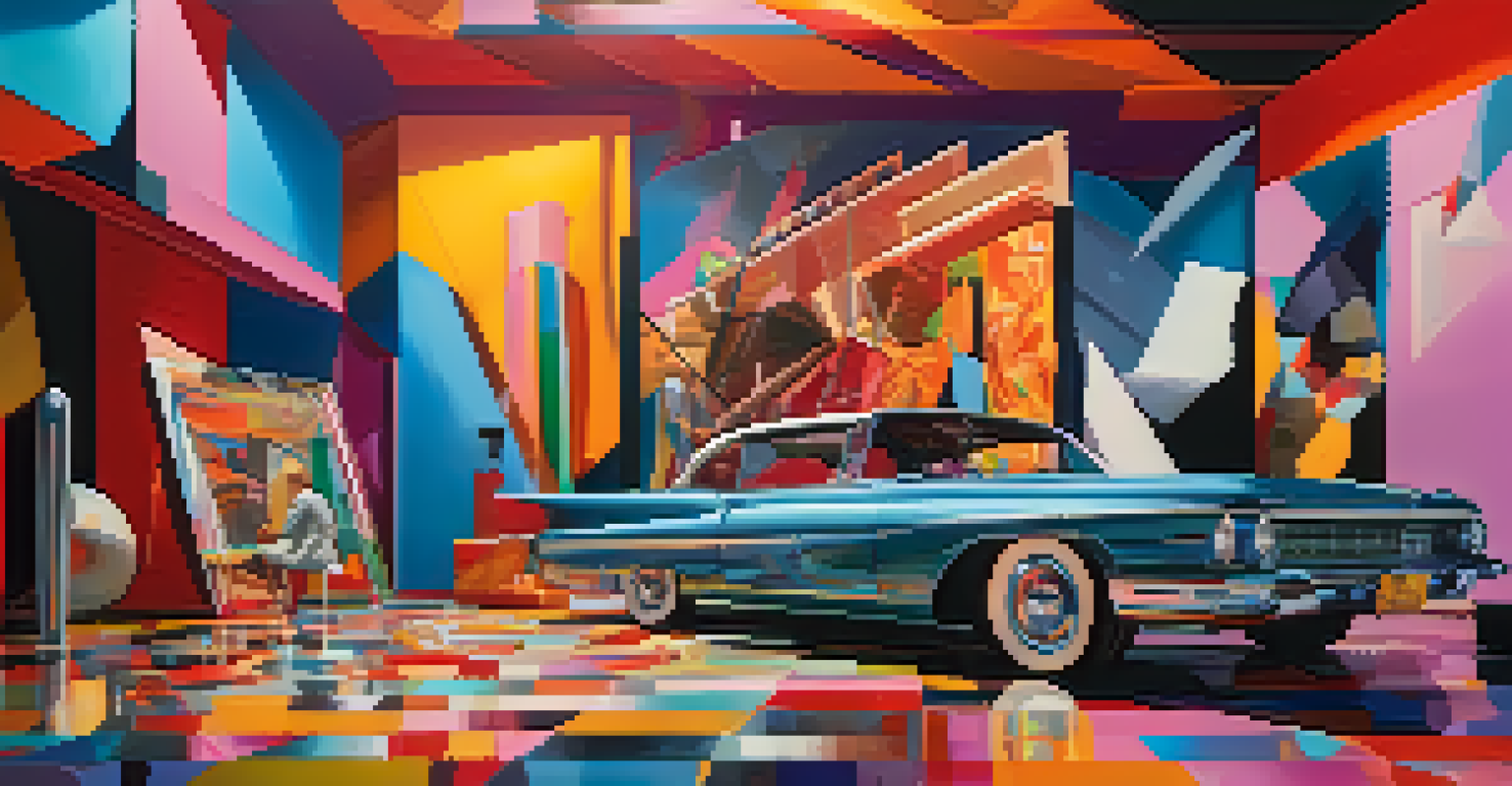 An experimental New Hollywood film set with bold colors and surreal elements.