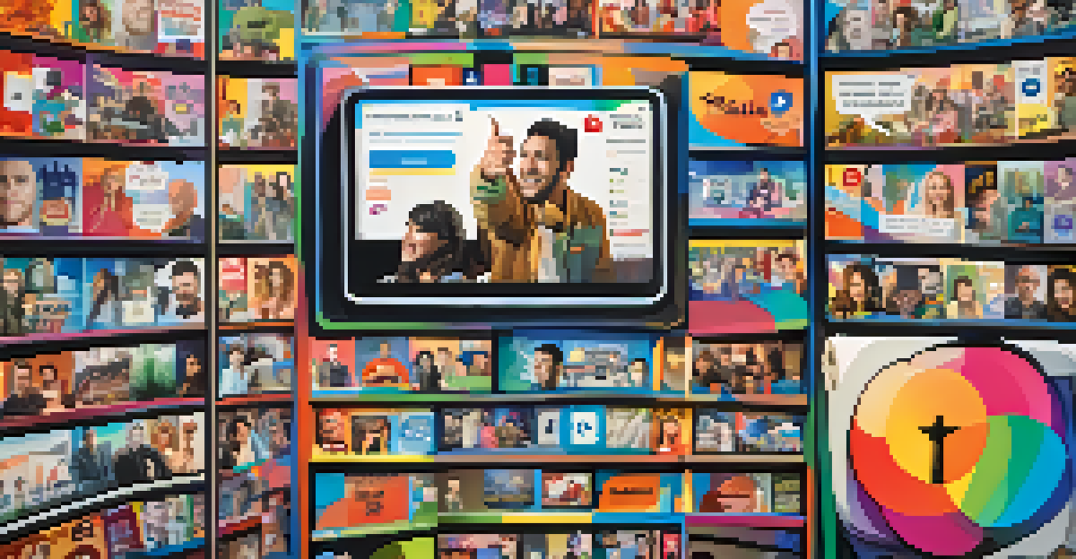 A split-screen display of engaging social media content, including polls and fan art, showcasing interactive film marketing.