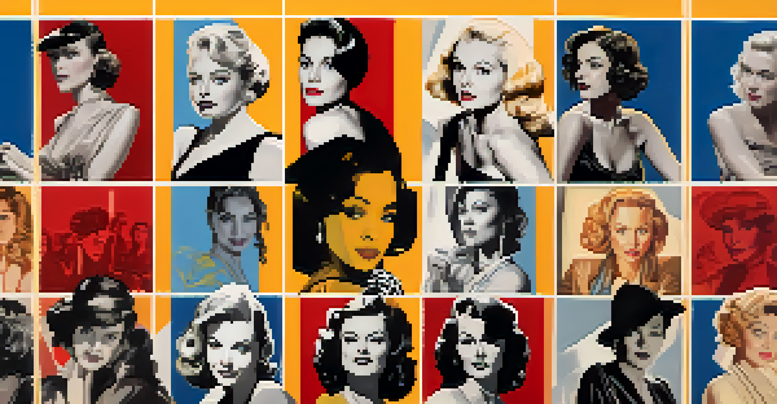 A collage featuring iconic women from classic Hollywood, including actresses and directors, against a film reel backdrop.