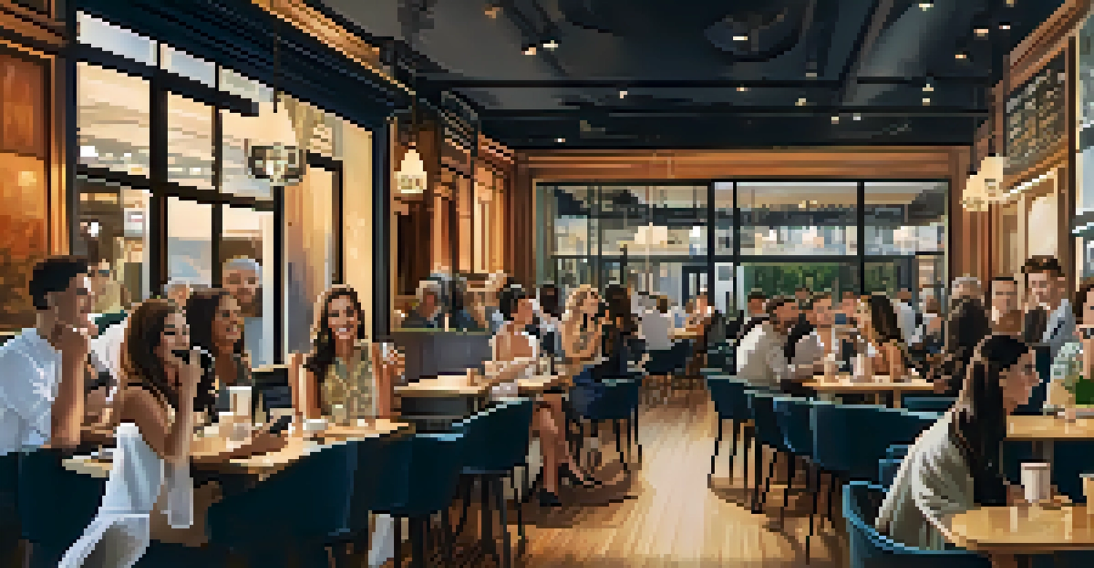 A reality TV star live-streaming from a chic café, with followers reacting positively on the other side of the screen.