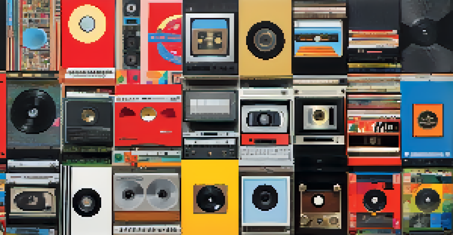 A collage of diverse album covers representing global music genres with a world map in the background.