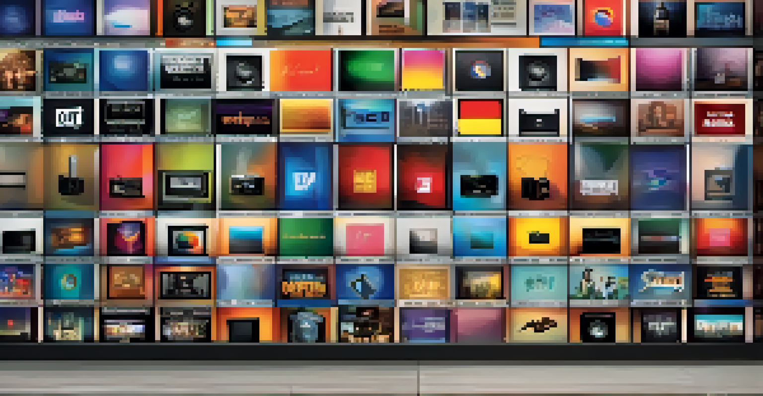 A digital streaming platform interface showcasing various film genres with symbols of freedom of expression in the background.