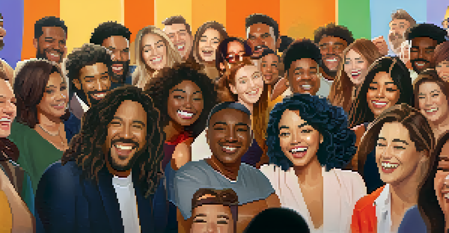 A diverse group of filmmakers celebrating together at an awards ceremony.