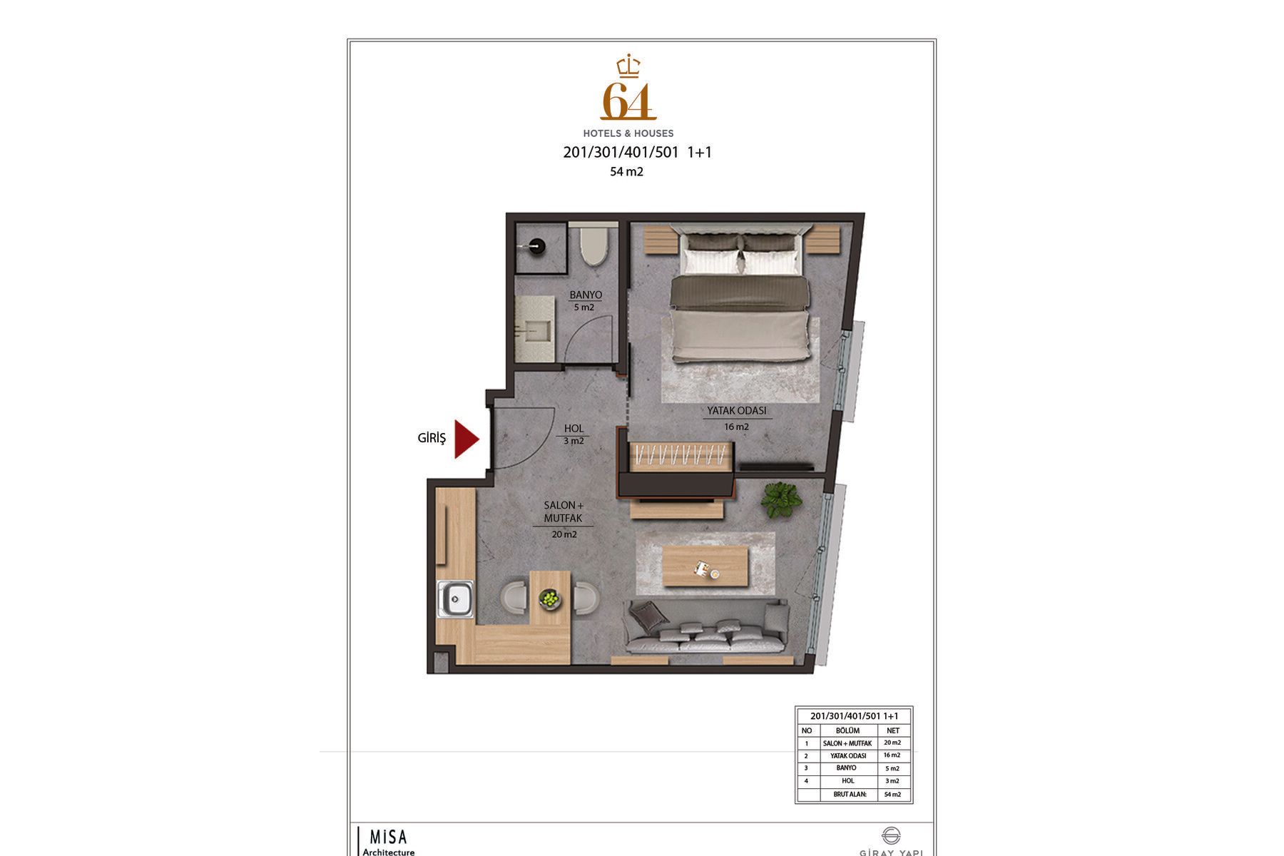 CITYLOFT 64 Garden Studio: Daire kat planı