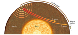 Seismic waves diagram
