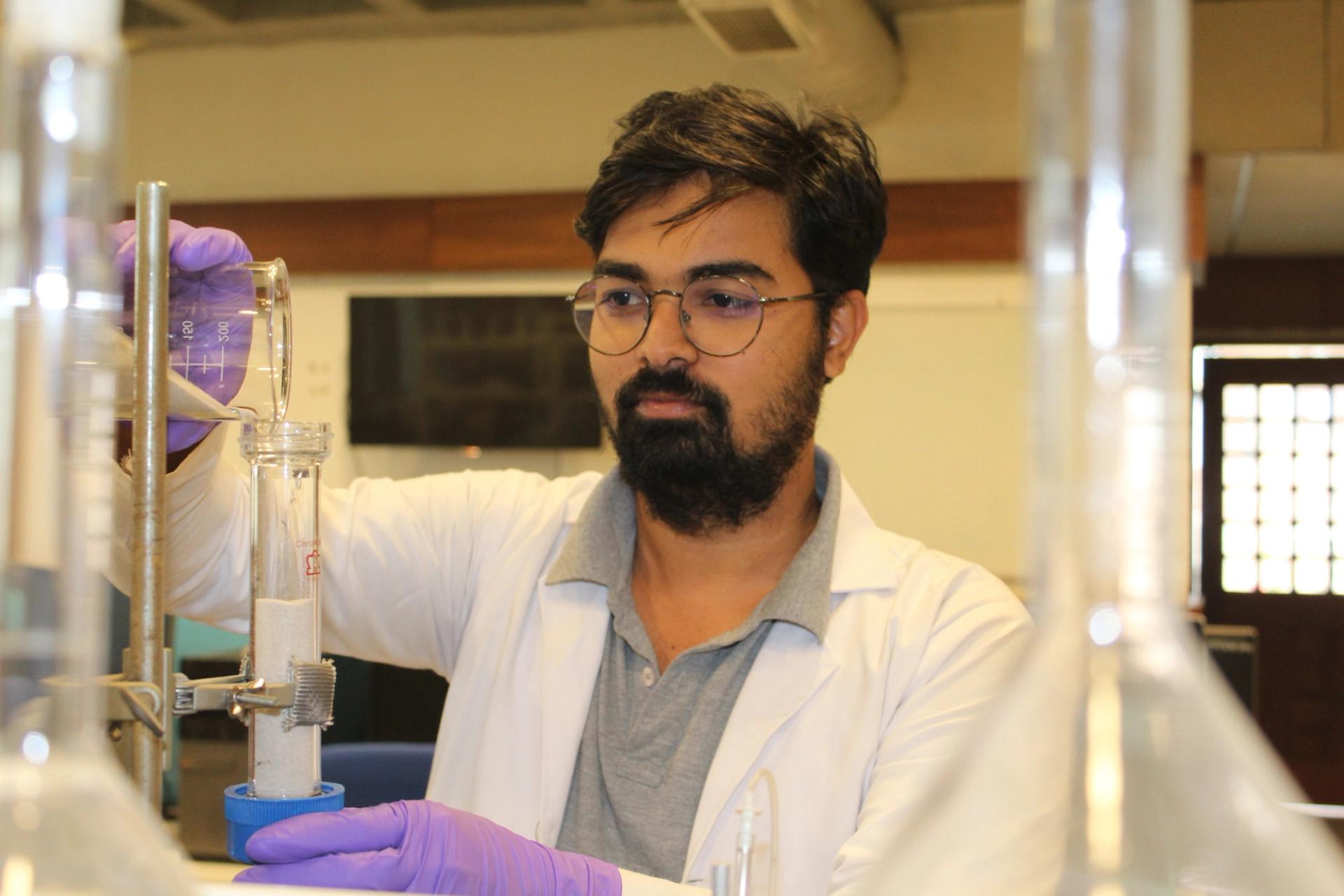 Rakesh in the lab.