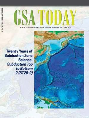 Cover image for GSA Today Issue: February 2018