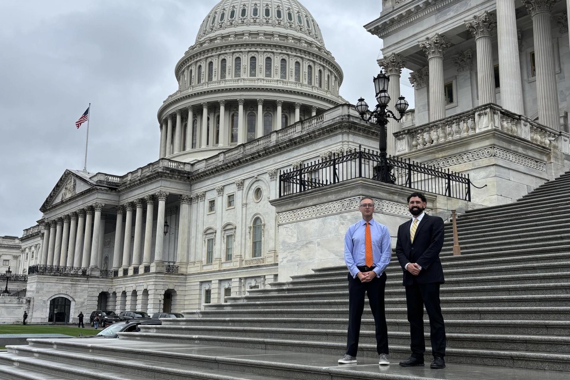GSA Geoscientists on capitol steps on Congressional Visits Day where geoscientists get to engage with policymakers