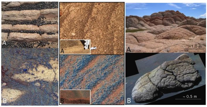 Click to enlarge. Mars images: NASA/JPL-Cornell