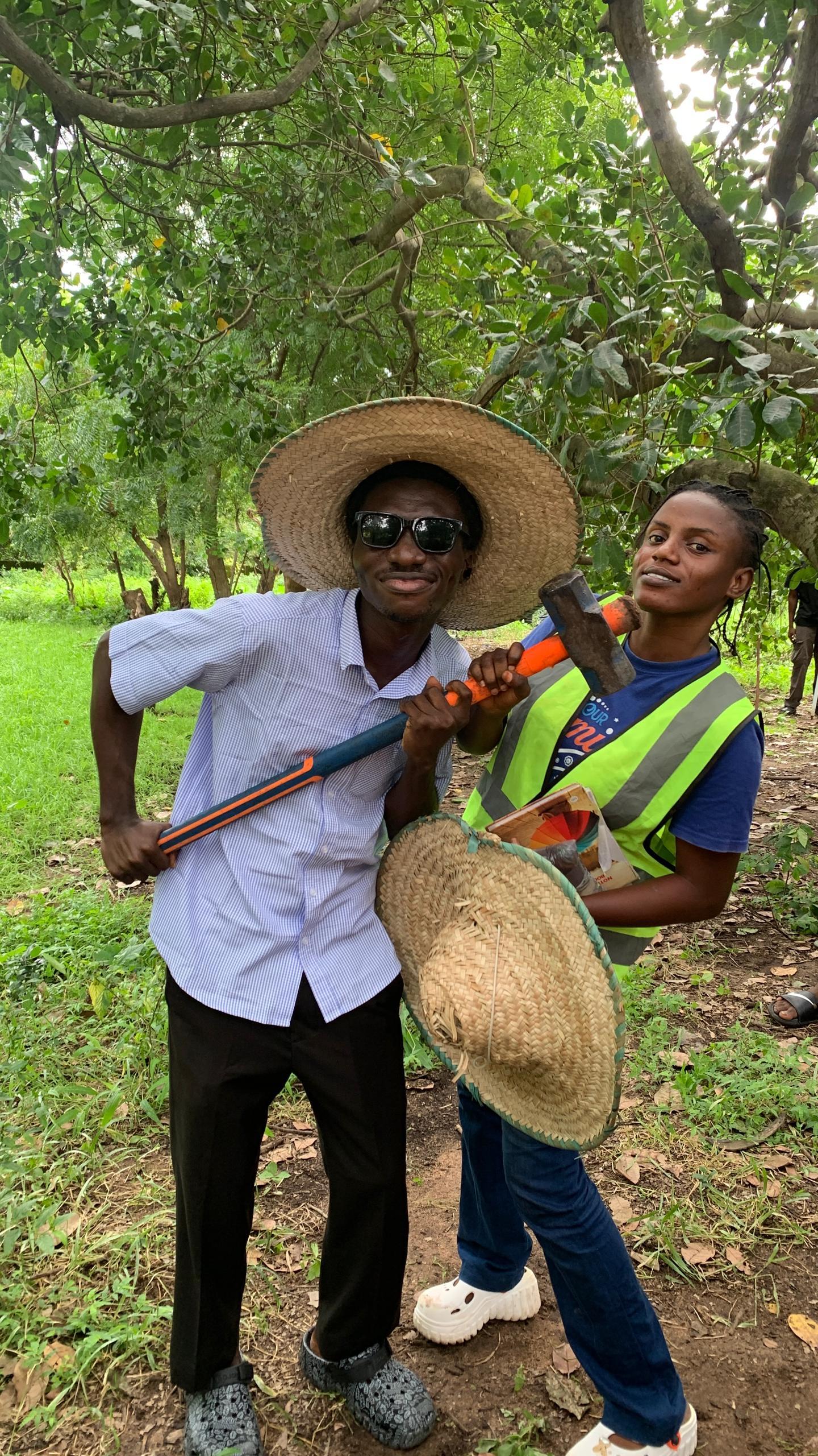 A photo with a group member at Eruwa geophysical fieldwork