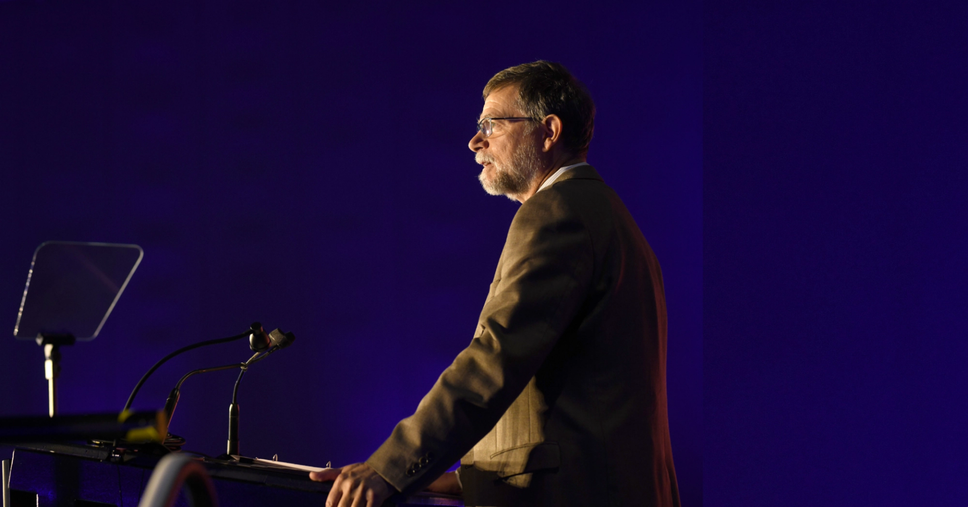 Michael H. Young, recipient of the Halbouty Distinguished Lecturer Award, speaking at GSA Connects 2025