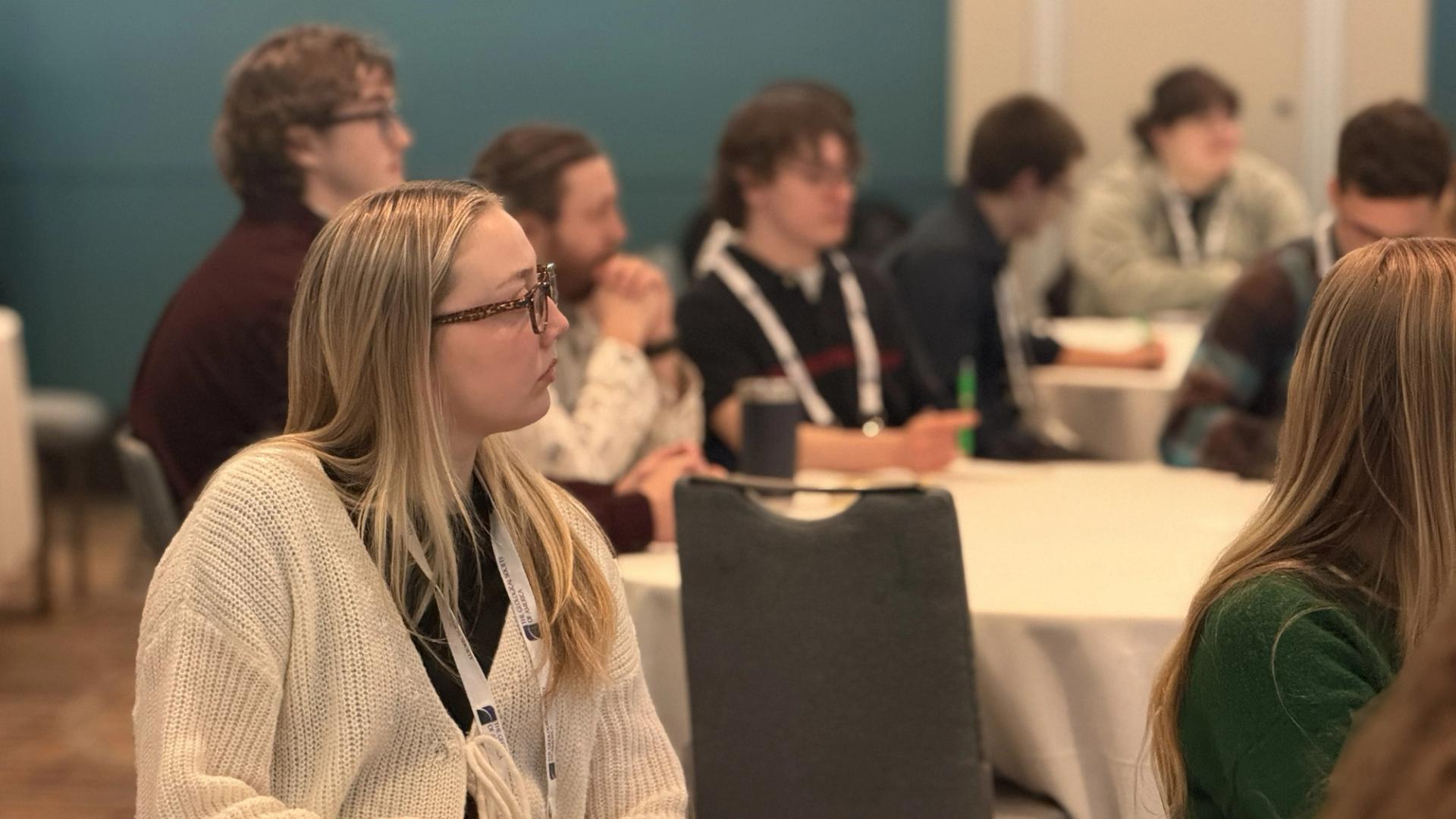 Students listening to career workshop at GSA meeting