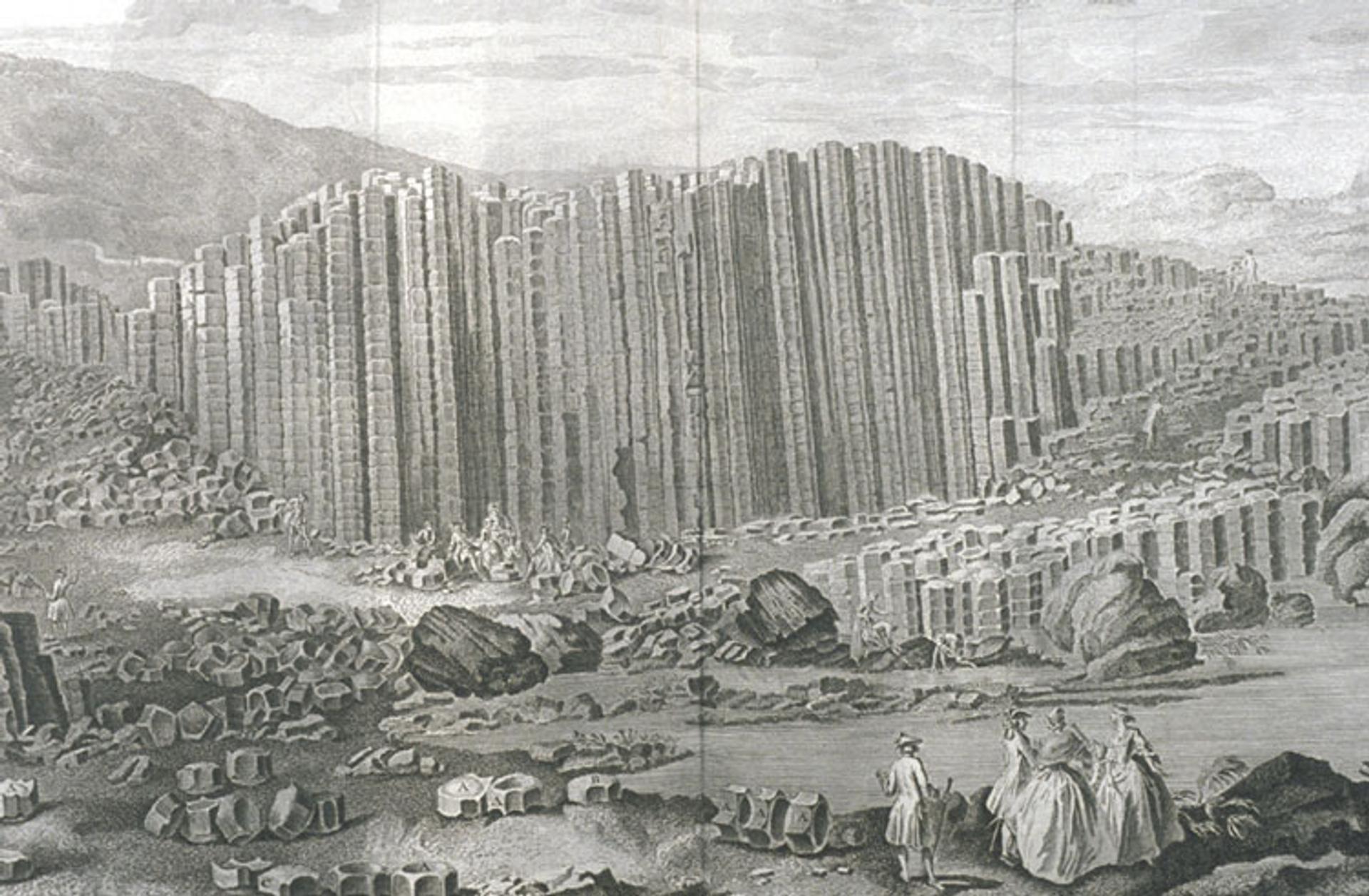 lithograph depicting the Giant’s Causeway