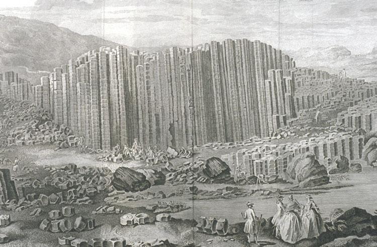 lithograph depicting the Giant’s Causeway