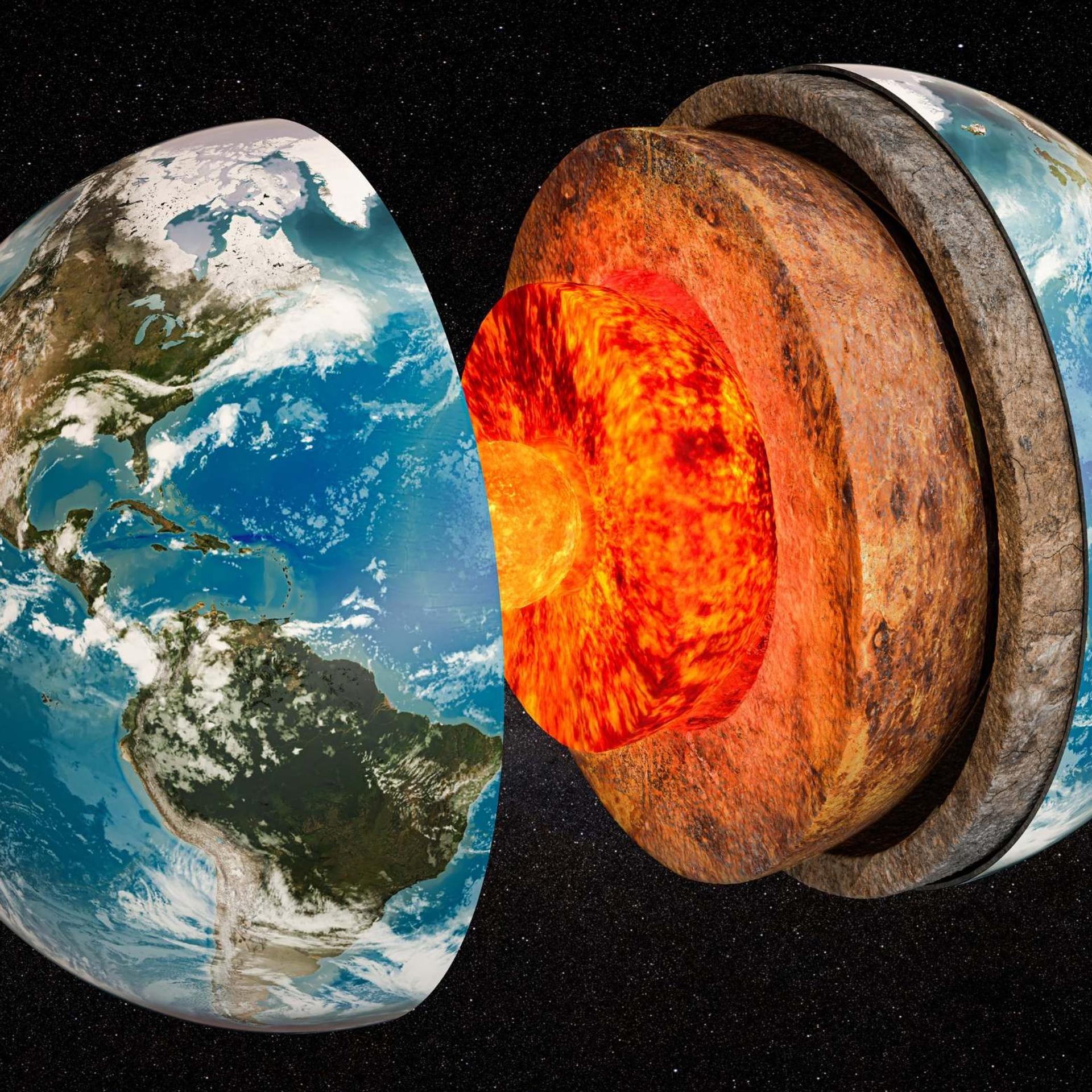 Illustration of Earth's interior layers 