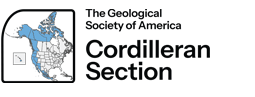 GSA Cordilleran Section logo featuring a line drawing of North America and the Cordilleran region in blue with the text ‘The Geological Society of America – Cordilleran Section.