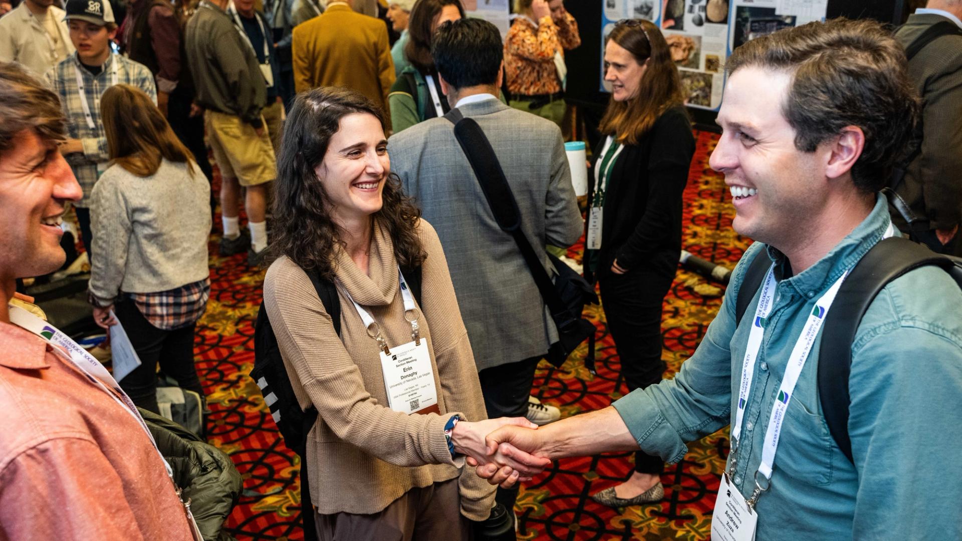 Cordilleran GSA Students Attendees Networking shaking hands